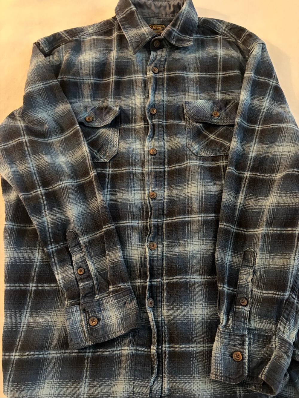 Men's XL Jachs Flannel Blue Plaid Button-Up Shirt